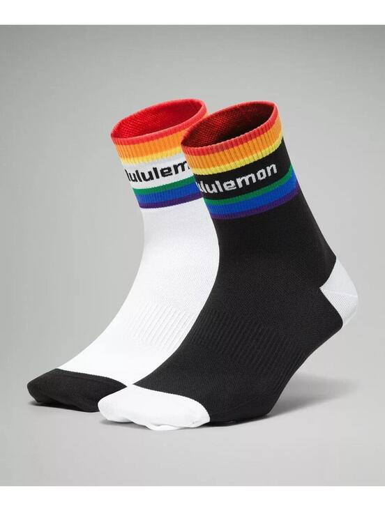 lululemon athletica Other - Lululemon Tale to Tell Mid Crew Sock 2 Pack Rainbow Pride Black S/M NWT $28 MSRP